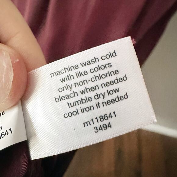 Lane Bryant Short‎ Sleeve Burgundy Draped Midi Dress women's plus size 26 - Picture 9 of 14